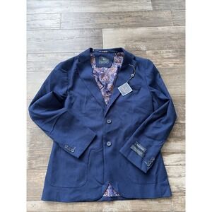 Tailorbyrd Collection Men's Sport Coat 40R • Blue Waffle Textured  Blazer Jacket